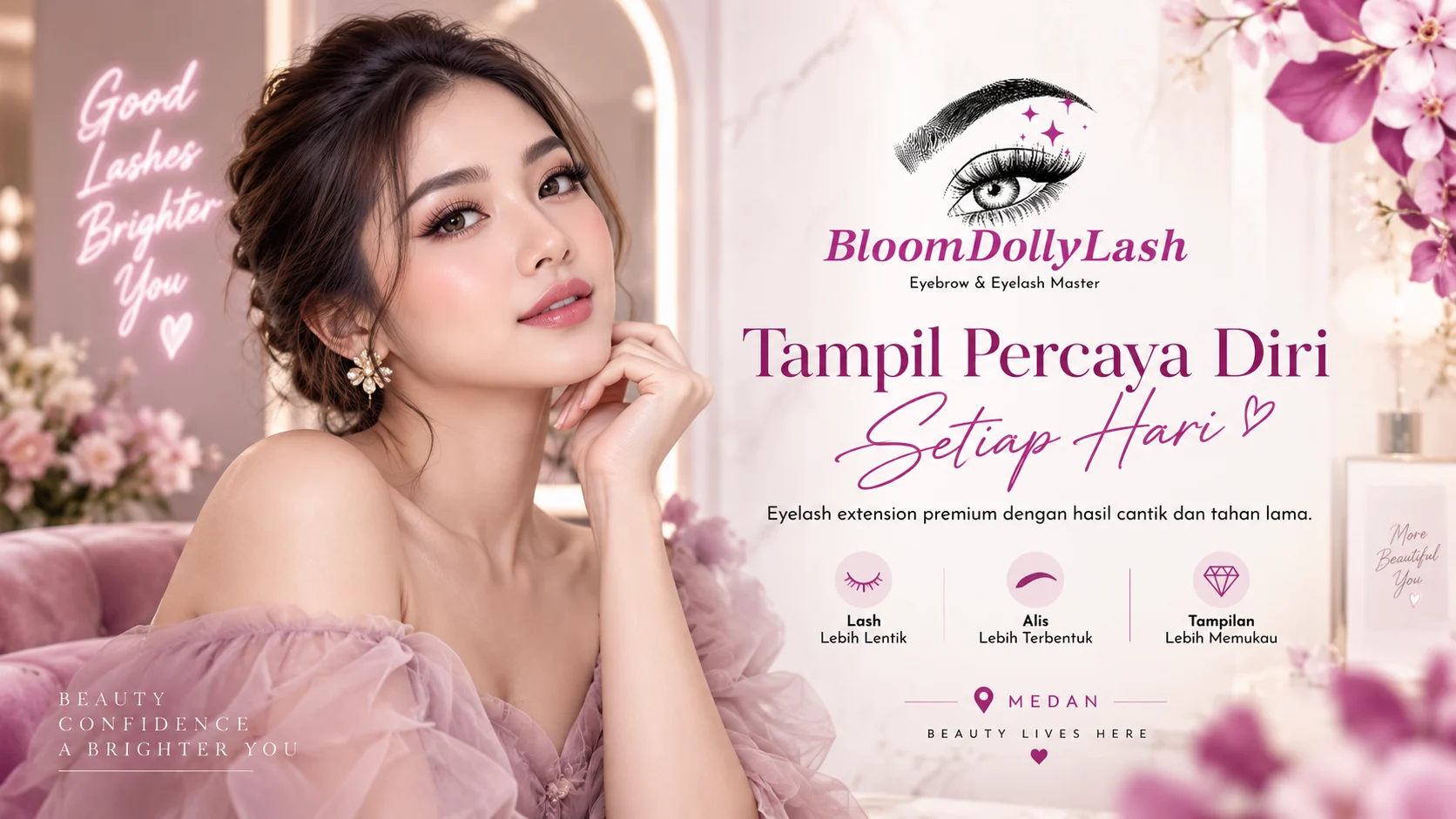 Eyelash Extension Medan - Layanan profesional Bloomdolly Lash